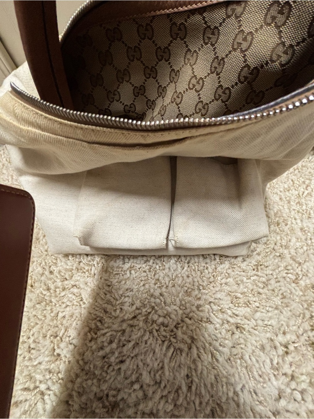 Gucci Beige and Brown GG Canvas Hobo Bag - Picture 6 of 16